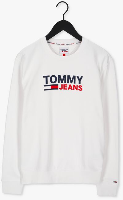 Weiße TOMMY JEANS Sweatshirt TJM CORP LOGO CREW - large