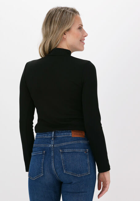 Schwarze TOMMY JEANS T-shirt TJW RIB MOCK NECK LONGSLEEVE - large