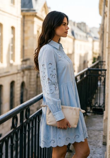 Blaue Y.A.S. Minikleid YASZIMIA LS SHIRT DRESS - large