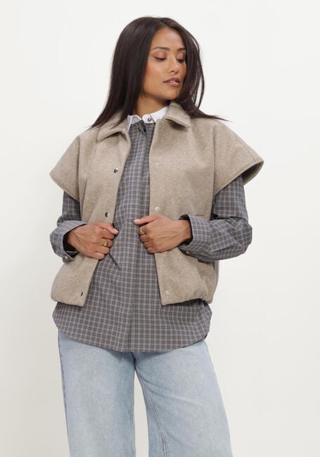 Beige MODSTR&Ouml;M Strickjacke CLEAMD VEST - large