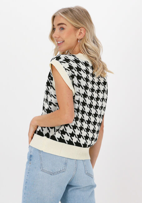 Schwarze NA-KD Spencer KNITTED HOUNDSTOOTH VEST - large