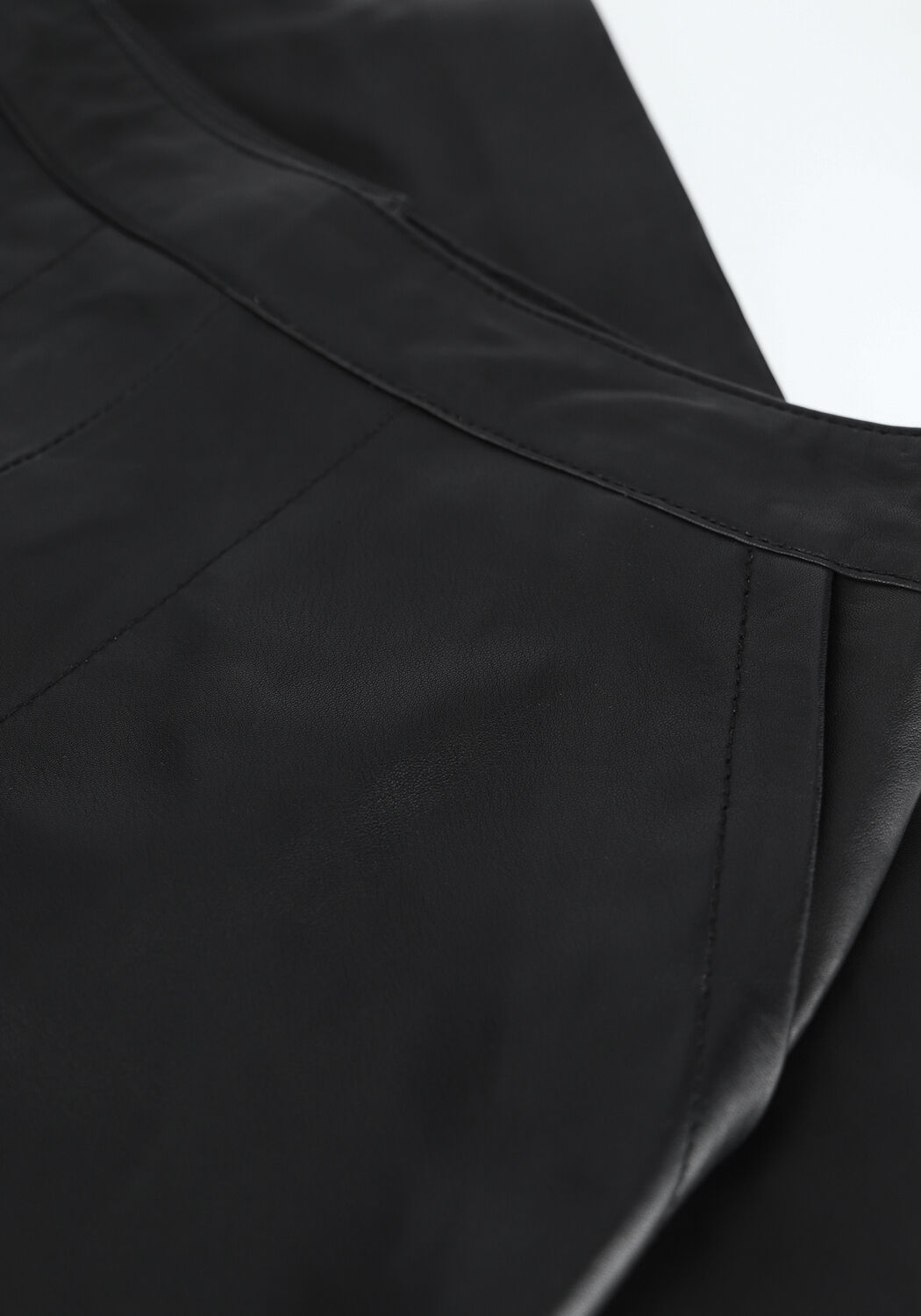 Schwarze BY-BAR Midirock BASIC LEATHER SKIRT - large