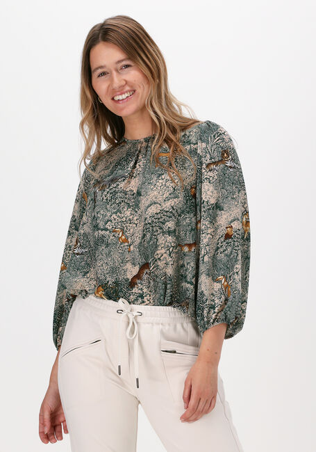 Schwarze SUMMUM Blusen TOP PRINT ANIMALS - large