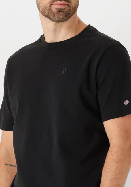 Schwarze CAST IRON T-shirt CREWNECK REGULAR FIT INTERLOCK ESSENTIAL - large