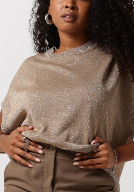 Braune SUMMUM Top OVERSIZED SLEEVELESS SWEATER SHIMMERING LUREX KNIT - large