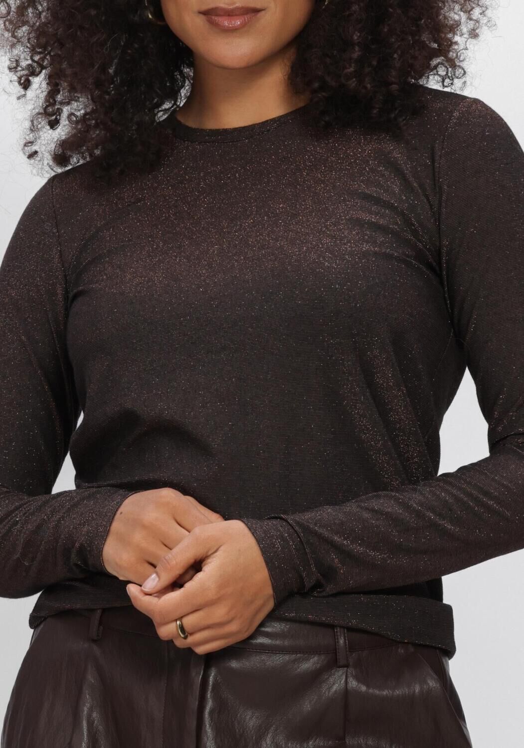 Braune SUMMUM Top BASIC TEE SOFT LUREX JERSEY - large