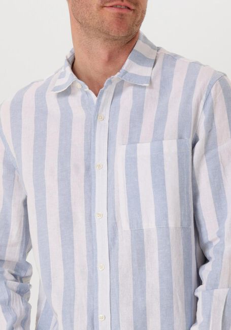 Hellblau SCOTCH & SODA Casual-Oberhemd YARN-DYED LINEN BLEND STRIPED REGULAR FIT SHIRT - large