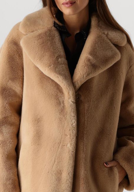 Beige STAND STUDIO Fake-Fur-Jack CAMILLE COCOON COAT - large
