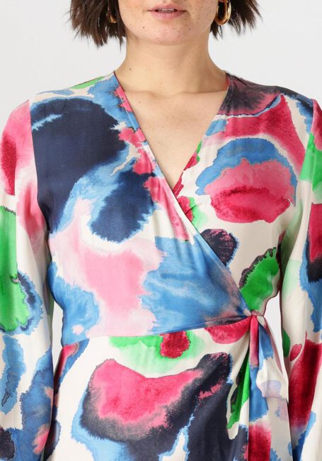 Mehrfarbige/Bunte JANSEN AMSTERDAM Maxikleid NIENKE JURK WM 564 WRAP LONG PUFFED SLEEVE - large