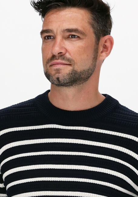 Blaue SCOTCH & SODA Pullover STRIPED STRUCTURE-KNITTED COTT - large