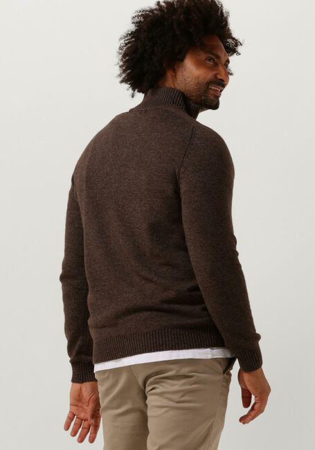 Braune SELECTED HOMME Pullover SLHREG DAN WOOL-MIX ZIP HIGH NECK OW - large