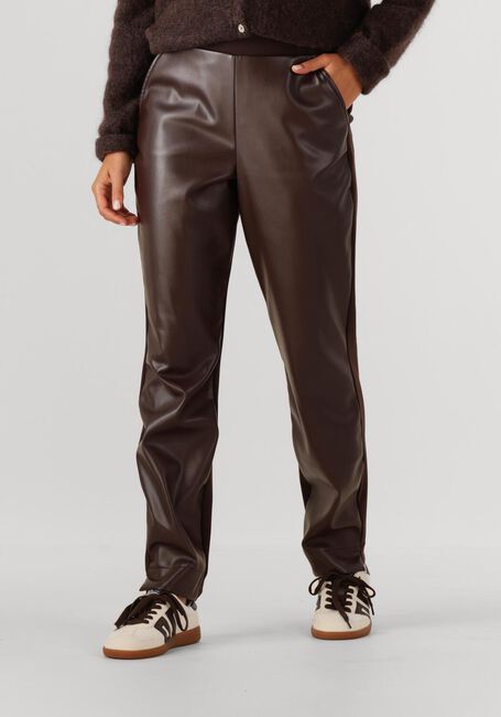Braune STUDIO ANNELOES Hose ANNE FAUX LEAHTER TROUSERS - large