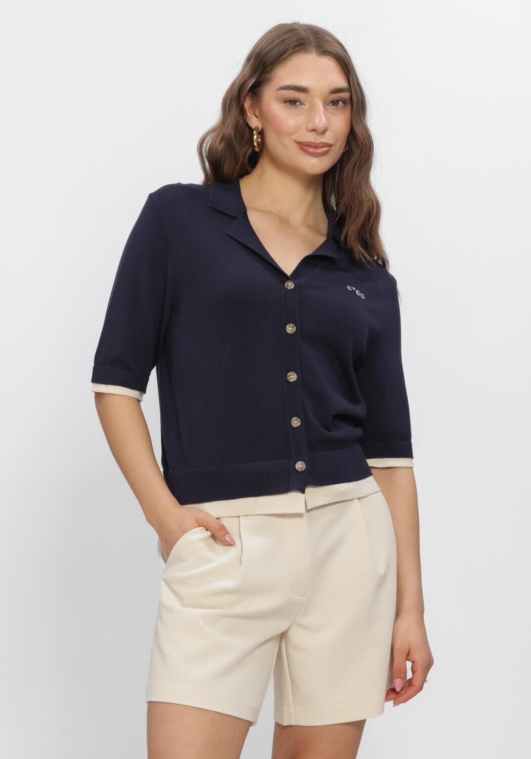 Dunkelblau CO'COUTURE Pullover LUECC CROP CARDIGAN - large