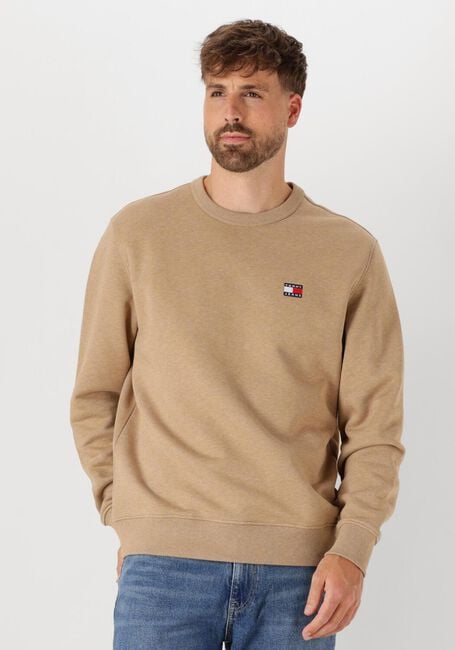 Braune TOMMY JEANS Pullover TJM REG BAGDE CREW EXT - large