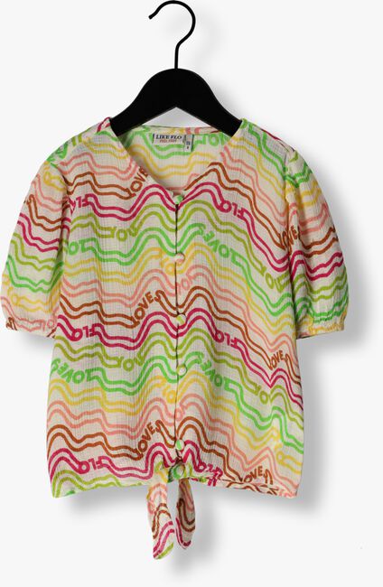 Mehrfarbige/Bunte LIKE FLO Bluse FANCY WOVEN RAINBOW KNOTTED BLOUSE - large