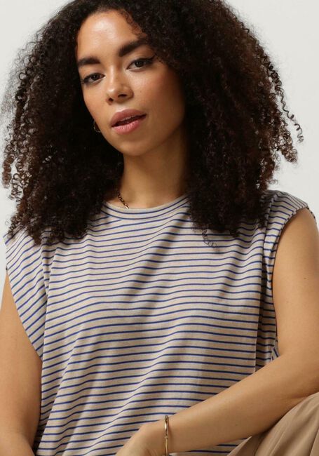 Blaue BY-BAR T-shirt DIEDE SMALL STRIPE TOP - large