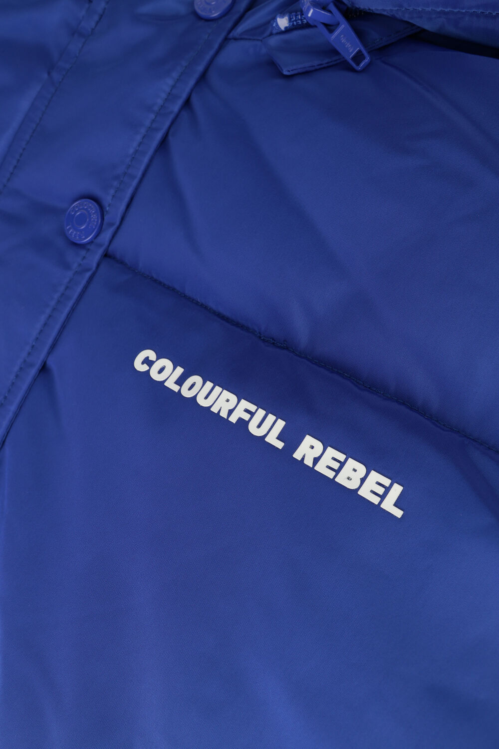 Blaue COLOURFUL REBEL Wattierte Jack RUYA CROPPED PUFFER JACKET - large