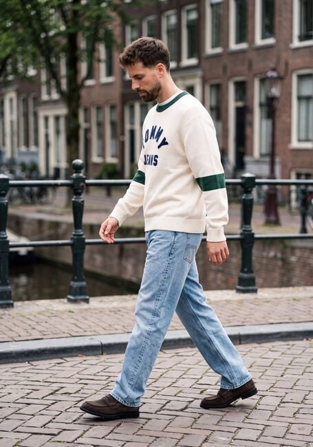 Wei&szlig;e TOMMY JEANS Pullover TJM REG NEW CLASSICS SWEATER EXT - large