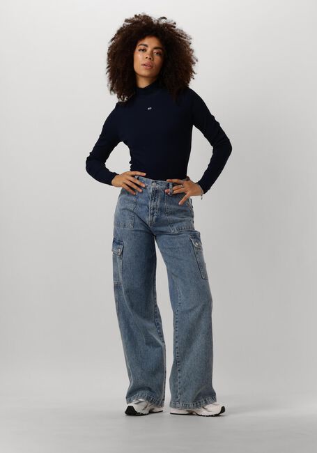 Blaue TOMMY JEANS Rollkragenpullover TJW ESSENTIAL MOCK NECK - large