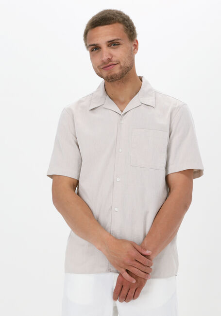 Beige SELECTED HOMME Casual-Oberhemd SLHRELAXTIGER SHIRT SS STRUCTURE M - large