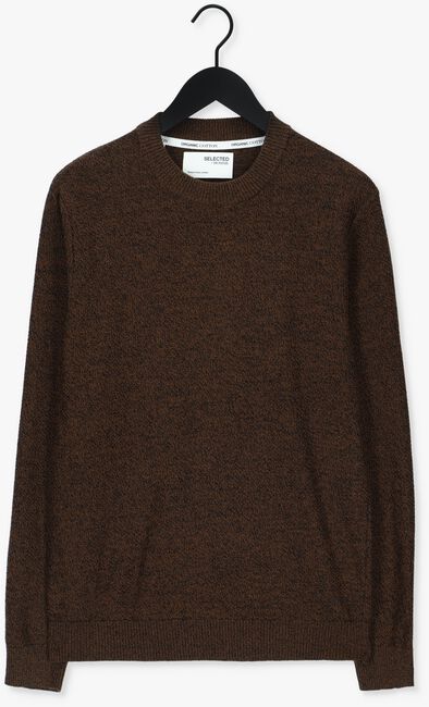 Braune SELECTED HOMME Pullover SLHEKLON LS KNIT CREW W CAMP - large