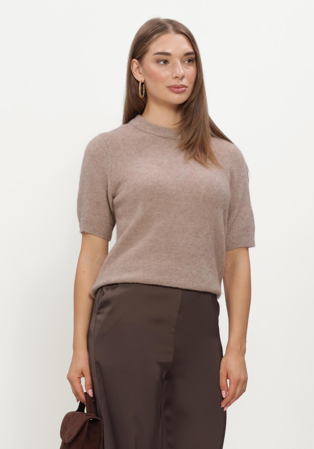 Beige Y.A.S. Pullover YASJOHI SS WOOL BLEND PULLOVER - large