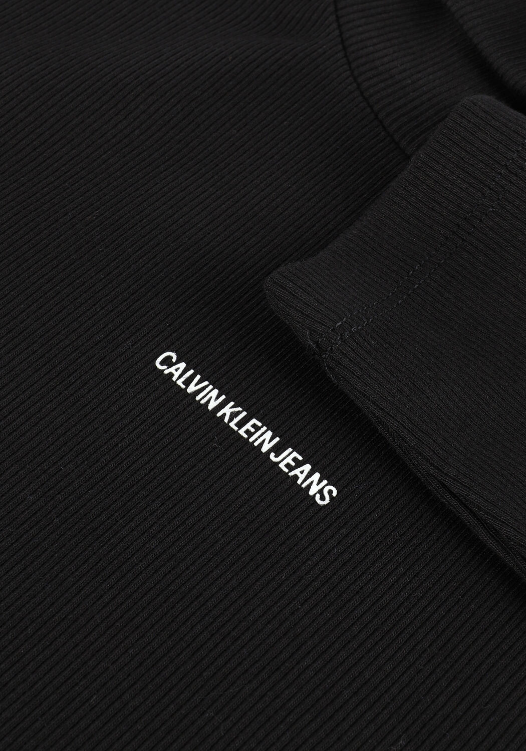 Schwarze CALVIN KLEIN Midikleid MICRO BRANDING ROLL NECK DRESS - large