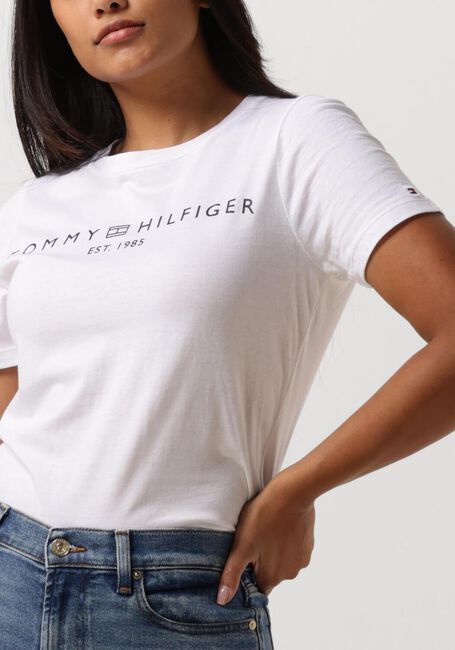 Weiße TOMMY HILFIGER T-shirt REC CORP LOGO C-NK - large