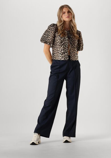 Dunkelblau COLOURFUL REBEL Hose RUS PINSTRIPE STRAIGHT PANTS - large