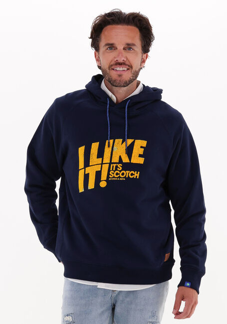 Dunkelblau SCOTCH & SODA Sweatshirt GRAPHIC RAGLAN SLEEVE FELPA HOODIE - large