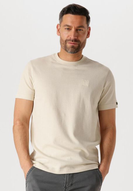 Beige PME LEGEND T-shirt SHORT SLEEVE R-NECK JACQUARD STRIPES - large