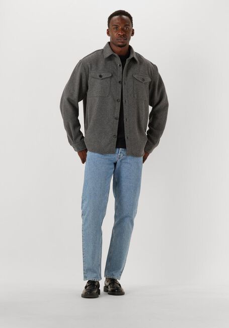 Graue SELECTED MEN Overshirt SLHRLXPABLO WOOL BLEND OVERSHIRT - large