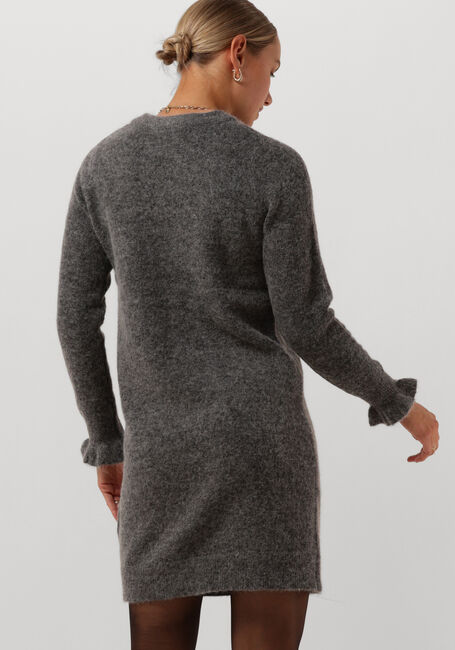 Graue SELECTED FEMME Minikleid SLFSIA RAS FRILL LS KNIT DRESS - large