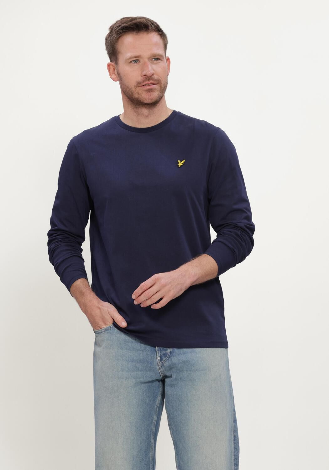 Dunkelblau LYLE & SCOTT T-shirt PLAIN L/S T-SHIRT - large