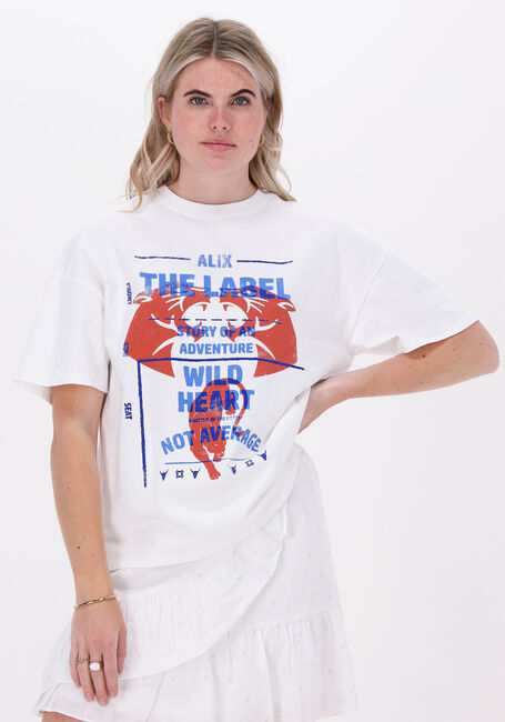 Weiße ALIX THE LABEL T-shirt KNITTED PASTEL PANTER T-SHIRT - large