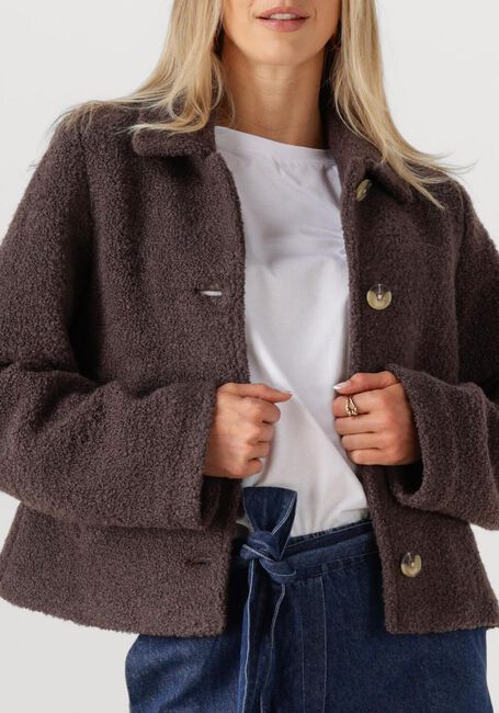 Braune MODSTRÖM Teddy-Jacke JUSTYMD SHORT JACKET - large