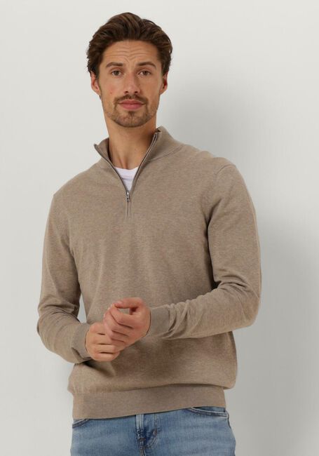 Beige PROFUOMO Pullover PULLOVER HALF ZIP - large