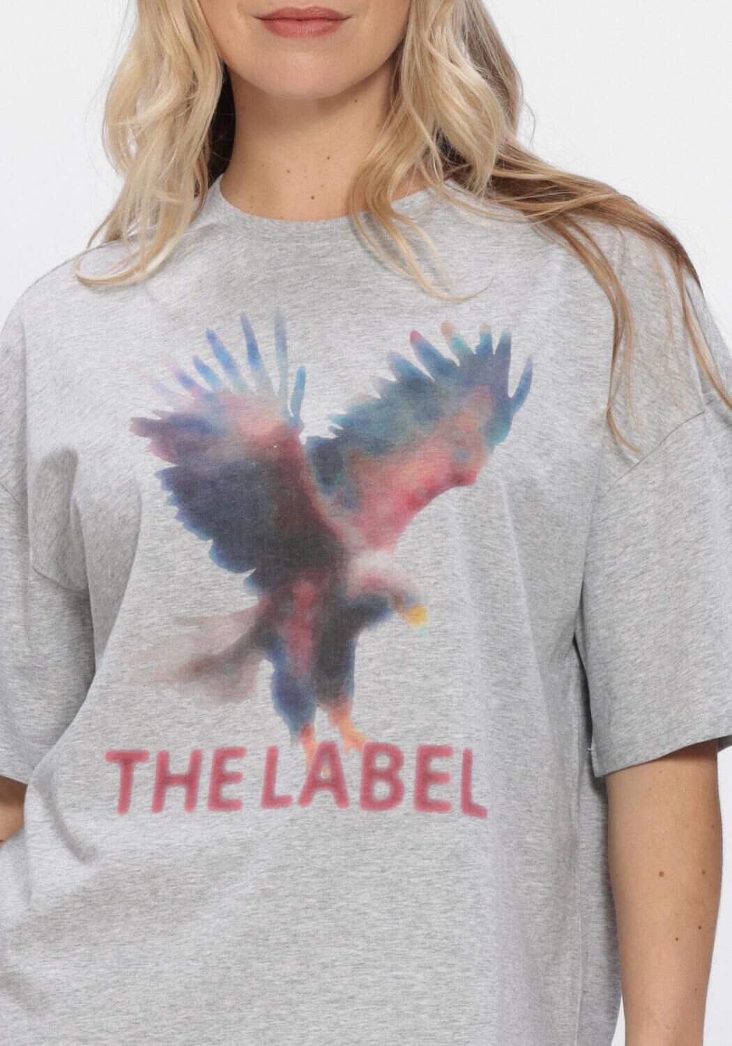 Hellgrau ALIX THE LABEL T-shirt LADIES KNITTED FADED EAGEL T-SHIRT - large