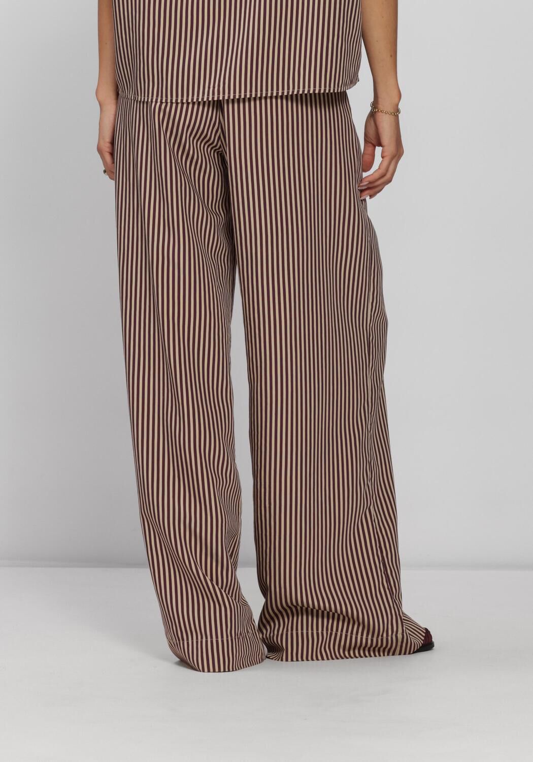 Beige BY-BAR Weite Hose CELIN STRIPE PANTS - large