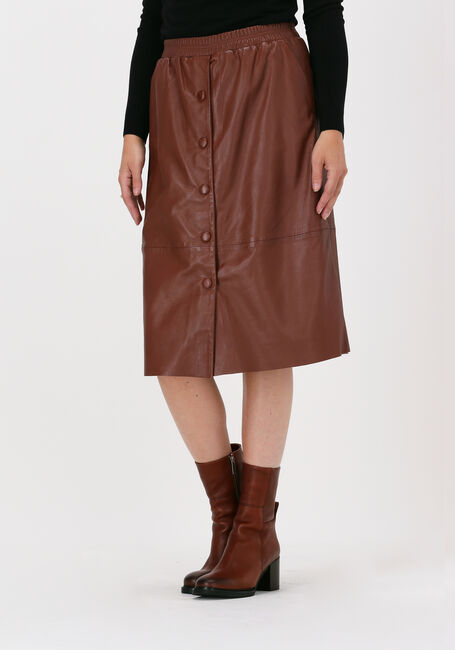 Cognacfarbene SUMMUM A-Linie SKIRT LAMBSLEATHER - large