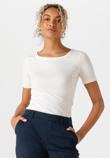 Weiße TOMMY HILFIGER T-shirt SLIM 5X2 RIB C-NK SS - large
