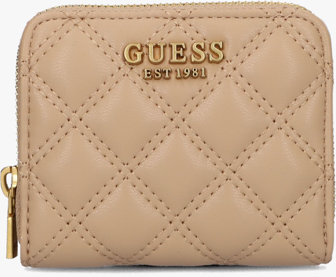 beige guess portemonnaie giully slg small zip around