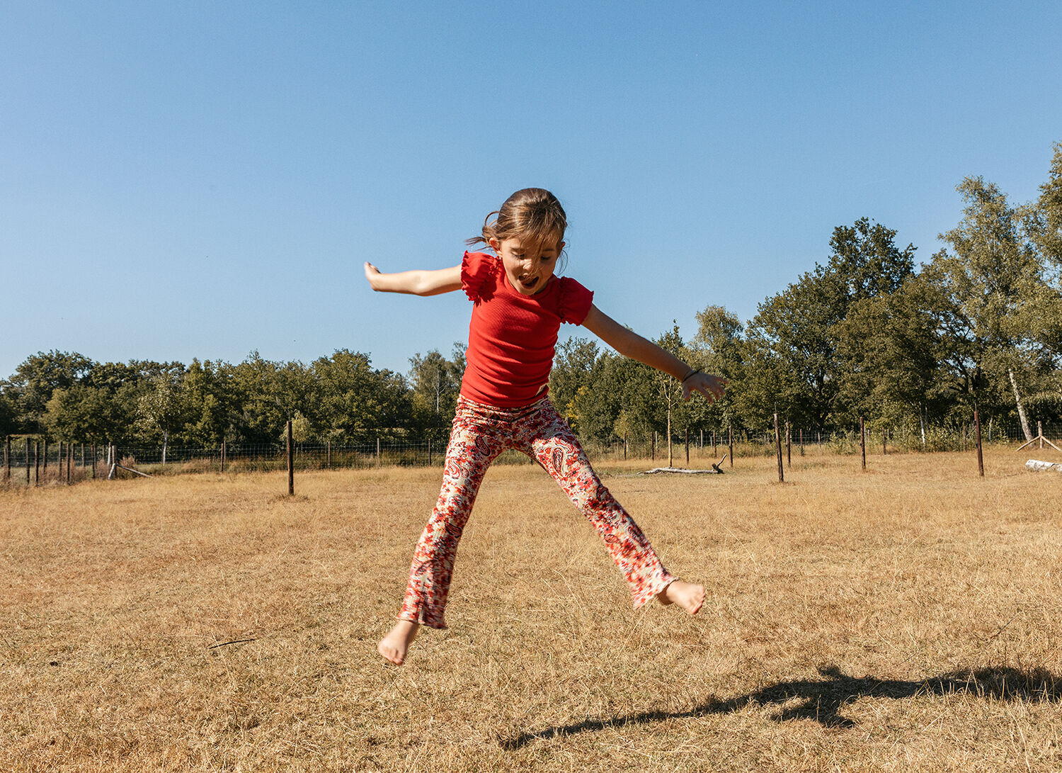 Mehrfarbige/Bunte LOOXS Schlaghose RIB FLAIR PANTS - large