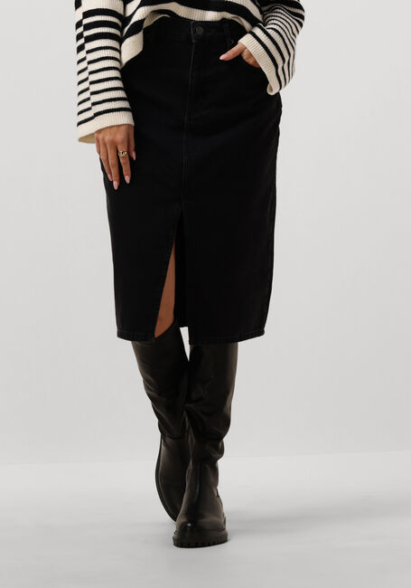 Schwarze OBJECT Midirock OBJHARLOW MIDI DENIM SKIRT - large