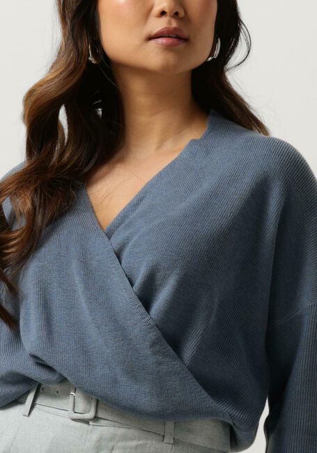 Blaue ANOTHER LABEL Pullover LEN KNITTED PULL L/S - large
