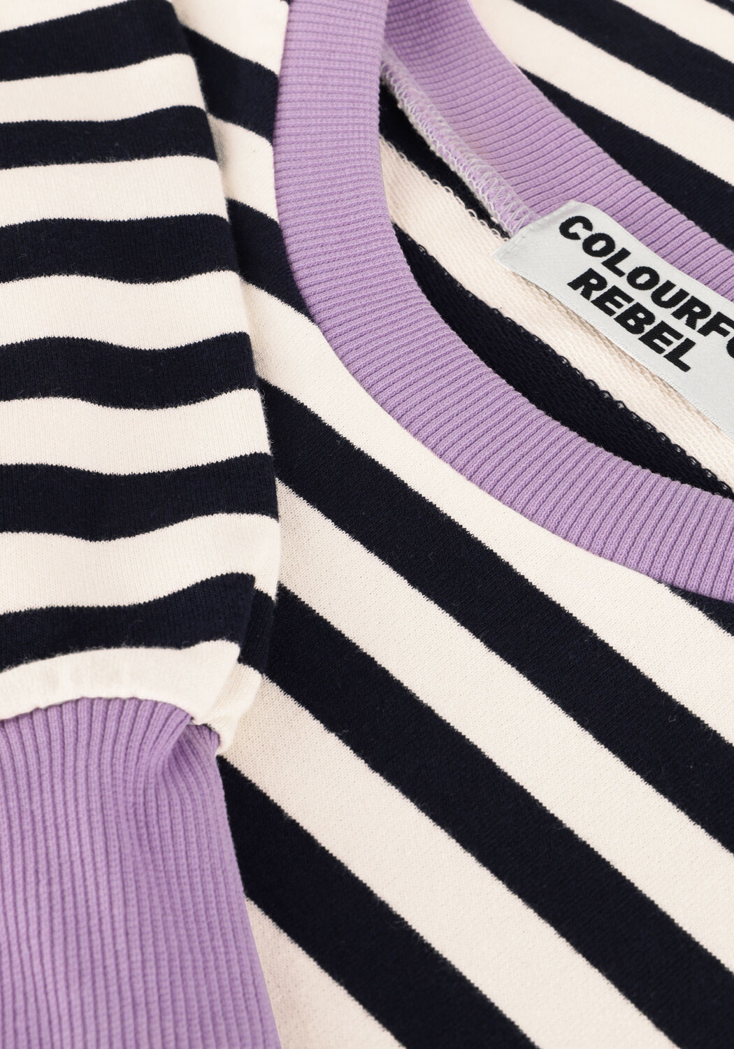 Wei&szlig;e COLOURFUL REBEL Pullover STRIPE CONTRAST DROPPED SHOULDER SWEAT - large