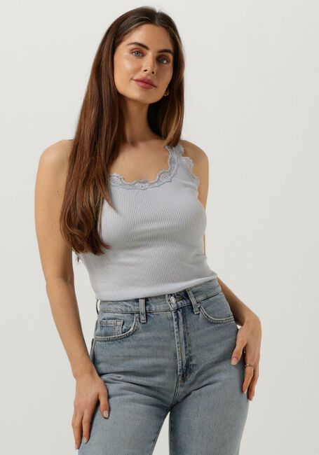 Hellblau ROSEMUNDE Top SILK TOP W/ LACE - large