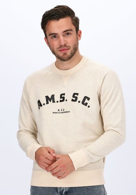 Ecru SCOTCH & SODA Sweatshirt REVERSIBLE SWEAT WITH VARSITY - large