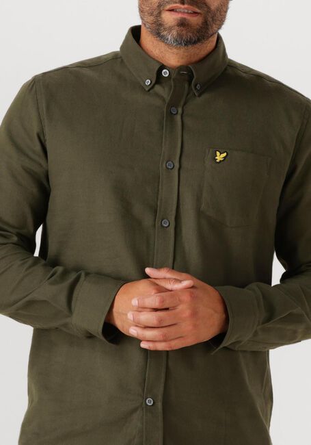 Dunkelgrün LYLE & SCOTT Casual-Oberhemd PLAIN FLANNEL SHIRT - large
