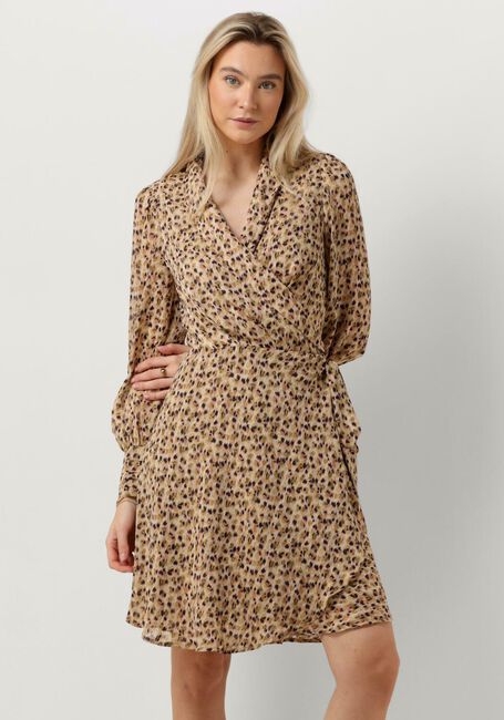 Beige NOTRE-V Minikleid SHORT PRINTED WRAP DRESS - large